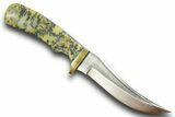 Knife with Yellow Dendritic Opal Inlays - Handcrafted In Utah #370833-1